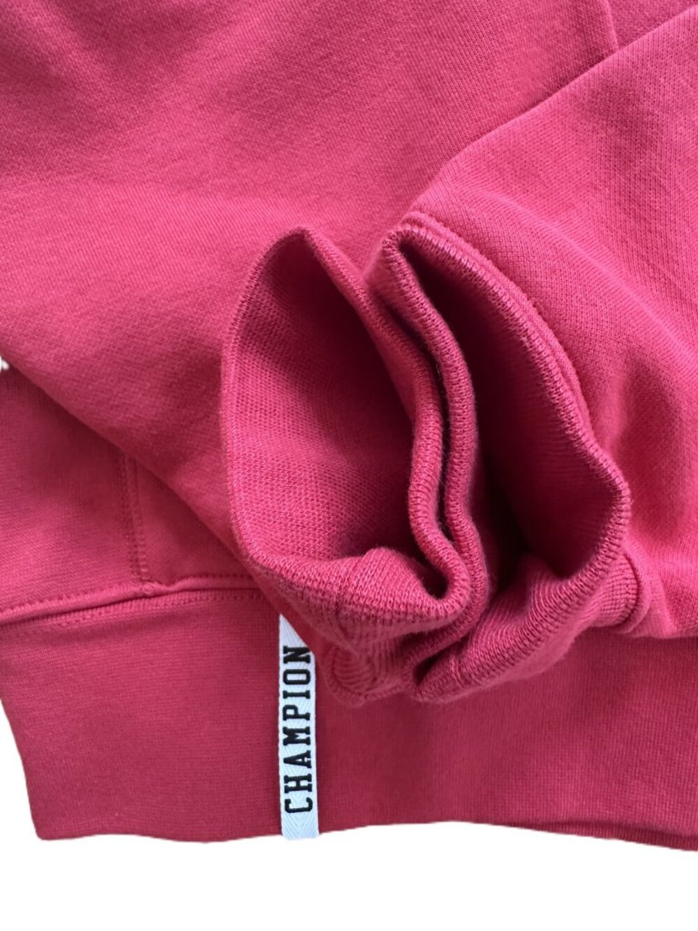 Champion Sweatshirt Women Large Red 1/4 Snap Cropped Pullover Fleece w/ Collar - Picture 8 of 14